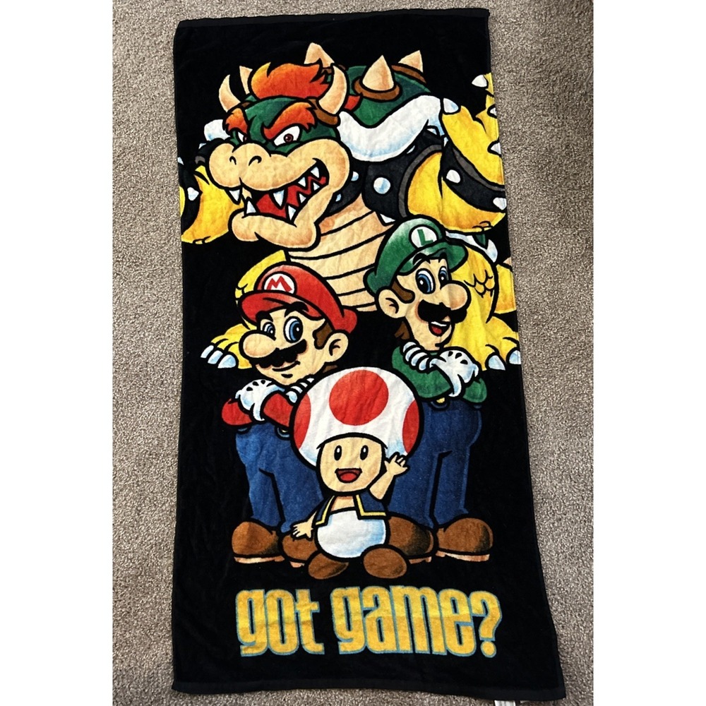2012 Vintage Nintendo Super Mario Bros Beach Towel "Got Game?" 53" x 27"